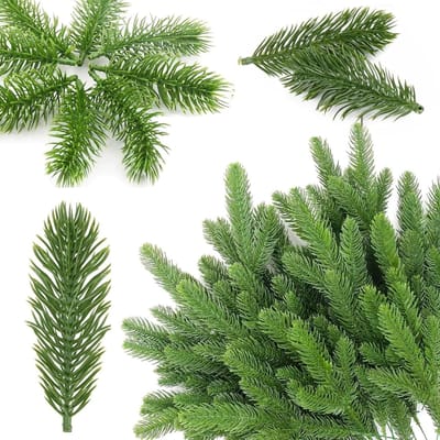 Set van 50 Kunststof Sparrentakjes van 10 cm voor Adventskrans, Kerstdecoratie, DIY Projecten en Tafeldecoratie
