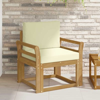 vidaXL - Buitensofa - Polyester - Wit - en - Crème