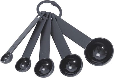 Maatlepels Set - Keukenlepels - Nauwkeurig Meten - Ergonomisch Ontwerp - Set van 5 - Zwart
