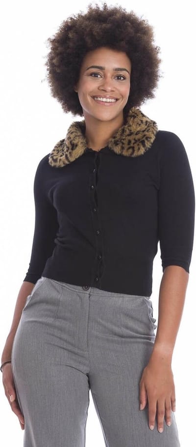Dancing Days - Leopard Cardigan - M - Zwart