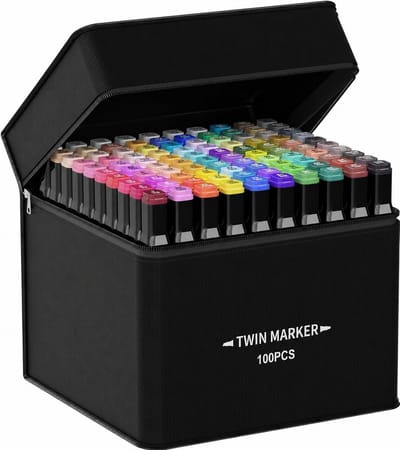 Twinmarker set - dubbelzijdig - voor manga en design - kunstmarkers professioneel