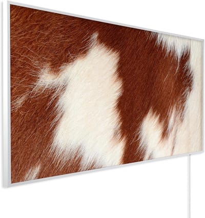 Infrarood Verwarming - Warmtepaneel Beeld - Ruimte Verwarmen - Ultra Plat Element - 1200 Watt - Wit Koeienprint
