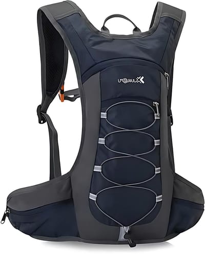 CarryQuest® - 10L Lichtgewicht Klimrugzak - Waterafstotende Wandelrugzak van Oxford/Polyester met Rugventilatie, Verstelbare Pasvorm & Front-/Toploader - 18x23x43 cm - Donkerblauw