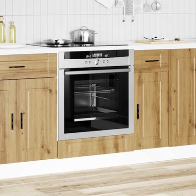 vidaXL - Ovenkast - "Porto" - bewerkt - hout - artisanaal - eikenkleur