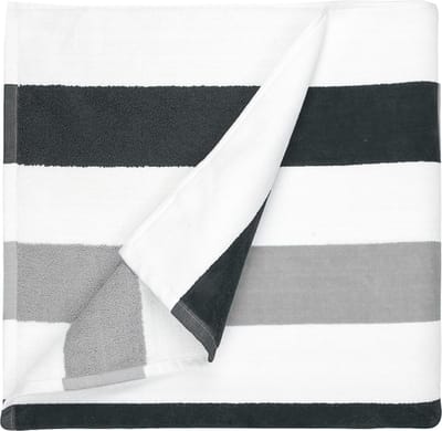 The One Towelling Strandlaken Gestreept - 90 x 190 cm - Badlaken - Handdoek - 100% zacht katoen - Antraciet/Lichtgrijs