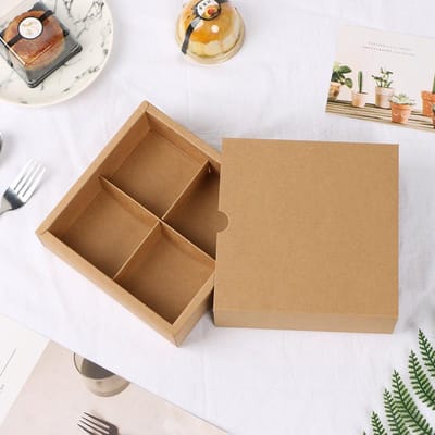 Lot de 10 boîtes d'emballage simples en papier brun noir pour cupcakes, petites boîtes à biscuits, mini boîtes à gâteaux pour mariage et Saint-Valentin marron