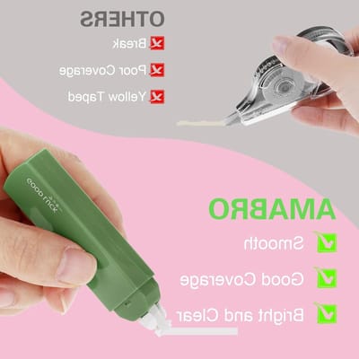 Set van 6 Correctierollen, 36m Correctietape, Mini Corrector voor Studenten, Schoolbenodigdheden en Kantooraccessoires