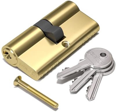Euro Brass Cilinder 40/60mm met Draaiknop, Sleutels en Hoge Veiligheid