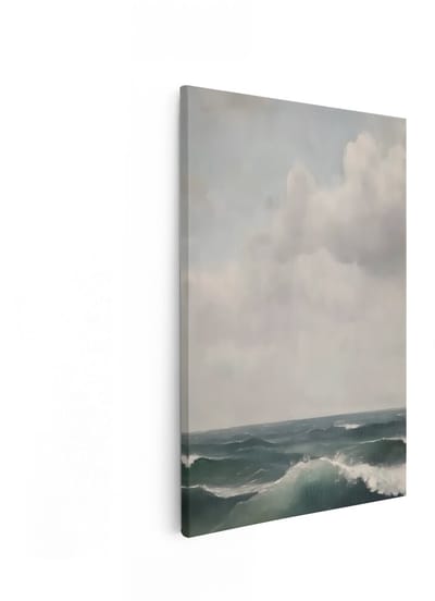 Artaza Canvas Schilderij Zee - 80x120 cm - Wanddecoratie Golven - Muurdecoratie Landschap - Decoratie Woonkamer - Schilderijen Op Canvas