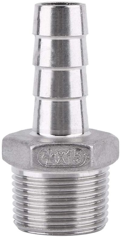 Dailygoody - Stainless Steel Barb Fittings 1/8"~3/4" - Male Thread Pipe Connector voor Water en Gas