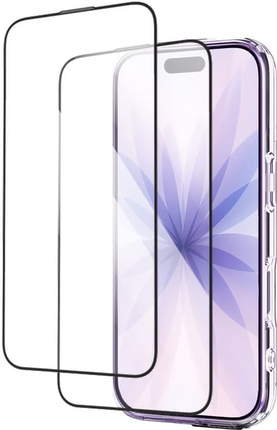 Xssive - Hoesje geschikt voor iPhone 17 - Transparant Hoesje + 2x Screenprotector - 9H Gehard Glas - Siliconen Case - Doorzichtig