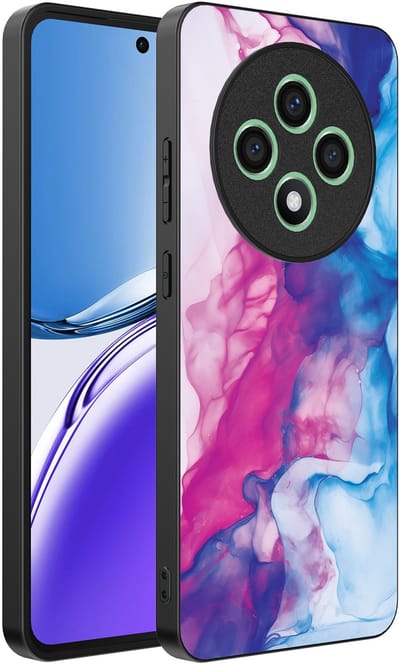 Smartphonica Telefoonhoesje Geschikt voor Oppo Reno 12F met Roze Blauw Marmer Opdruk - TPU Backcover Case Rose Blue Marble Design geschikt voor Oppo Reno 12F