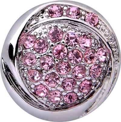Quiges - Drukknoop Mini 12mm Zirkonia Roze - EBCMK173