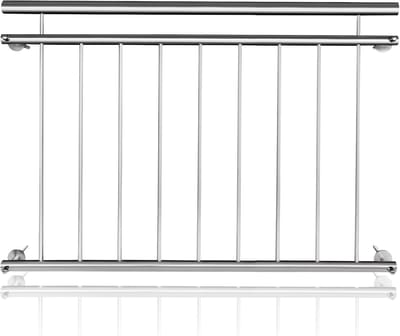 128X90cm Frans Balkonhek Rvs Met Vulstaven | Stabiel Veiligheidshek Met Handgrepen | Balustrade Met Bevestigingsstangen Voor Terras En Raam | Binnen En Buiten NAIZY