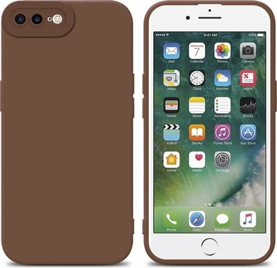 Cadorabo Hoesje geschikt voor Apple iPhone 7 PLUS / 7S PLUS / 8 PLUS in FLUID BRUIN - Beschermhoes gemaakt van flexibel TPU silicone Cover Fluid Case