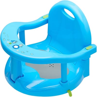 Baby badstoel - Opvouwbaar zitje - Veilig badderen - Sterke zuignappen - 32 x 28 x 32 cm - Blauw
