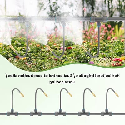 Efficiënt 20 m Irrigatiesysteem met 360° nevel voor tuin, kas en balkon - Waterbesparing voor bloembakken en planten