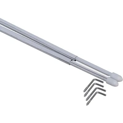 Sencys - Gordijnroede - Verstelbaar - Wit - 40-60cm - 2 Stuks