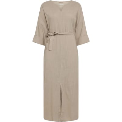 Damesjurk met v-hals KnowledgeCotton Apparel Linen
