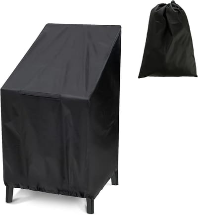 Famanu – Tuinstoelhoes - tuinmeubelhoes - 210D Oxford-weefsel - stofbeschermhoes - beschermhoes - 65 x 65 x 120 cm - stapelstoelhoes - voor stapelstoel - balkonstoelen
