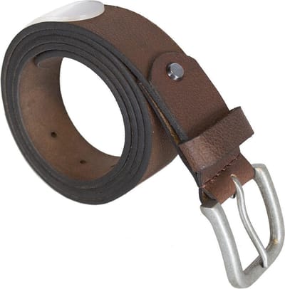 Leren Riem Kastanjebruin Van 3,5 cm Breed - Dames Riem Of Heren Riem - Maat 115 cm (Taillemaat tot 100 cm)