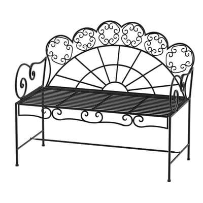 Tuinbank - Zitbank - Tuinmeubilair - Bankje - Metaal - 2-zits - 107cm x 55.5cm x 90.5cm