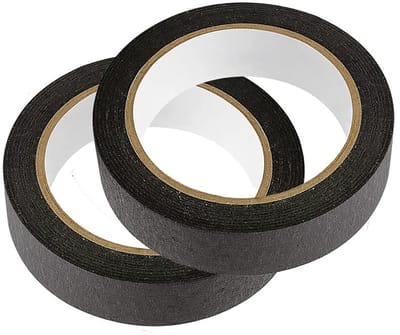 Masking Tape Set van 2 Rollen, 20m Lang, Textuur Papier Tape voor Schilderen, Knutselen en Decoratie (24mm, Zwart)