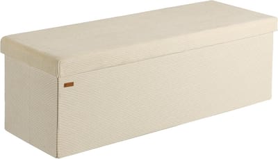 Opbergbank met 2 Opbergboxen | Voetenbank en Zitbank | Inklapbaar | 300 kg Draagkracht | 114x38cm | Beige