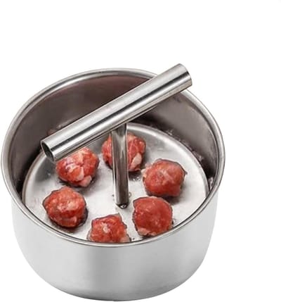 Gehaktbalmaker - Vleesbalpers Kookgerei - Snel Gehaktballen Maken - Roestvrij Staal - 6/12 Ballen - Zilver