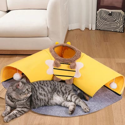 Vilt Kat Speelgoed Leuke Afneembare Opvouwbare Tunnel Binnen Kat Dieren Spelen Slapen Huisdier Speelgoed Gesloten Vilt Kattenmand Vier Seizoenen 60-60cm