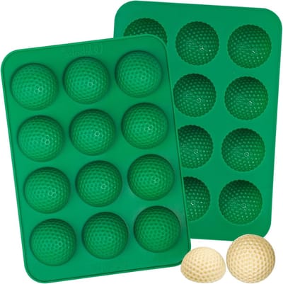 Siliconen Mallen voor Chocolade in Golfbalvorm - Set van 2 Stuks met 12 Holes voor Snoep en Chocolade Creaties