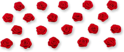 20 Stuks Rode Satijnen Rozen 15mm - Kleine Decoratie Bloemetjes voor Handwerken en Haaraccessoires