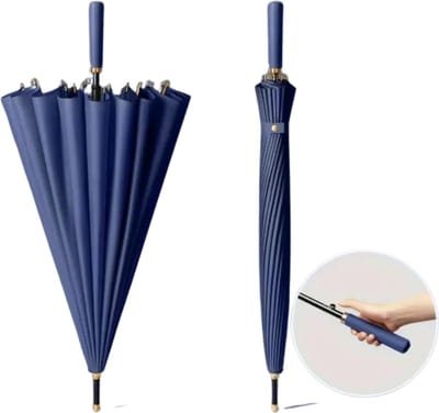 Nivard Moderne Stormparaplu - Opvouwbaar - Windproof Paraplu - Stormproef - Automatisch Uitklapbaar - Umbrella - Sterk - Blauw
