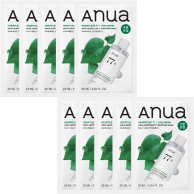 Anua Heartleaf 77 Verzachtende Sheet Mask Set – Kalmerend & Hydraterend Gezichtsmasker Pakket 10 Vel