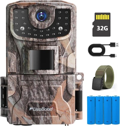 Usogood Wildcamera 36MP met Nachtzicht - Incl. 32GB TF-kaart – Wildcamera voor Buiten / Wildlife Camera - Waterdicht