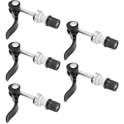 5 stuks Zadelpenklemmen Snelspanner Aluminiumlegering Duurzaam Fiets Pijpklem Fixed Gear voor Universeel white