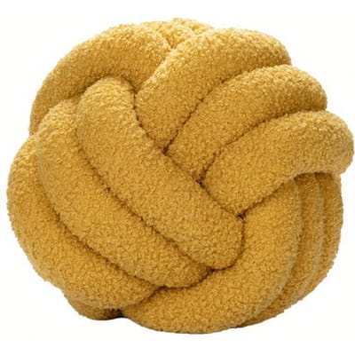 Oreiller en boule nouée utile Oreiller en peluche en boule nouée indéformable et écologique Coussin en boule nouée tissé à la main jaune