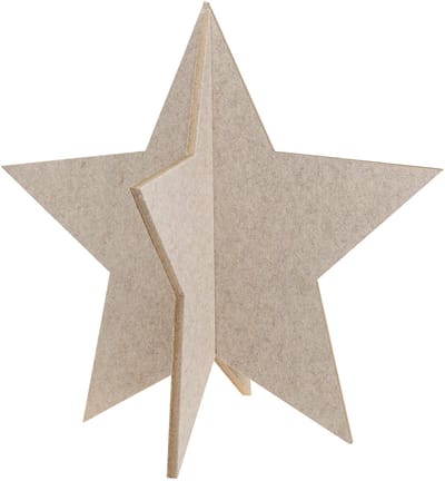 Vilten decoratieve ster om kerstdecoratie neer te zetten vilt beige H6