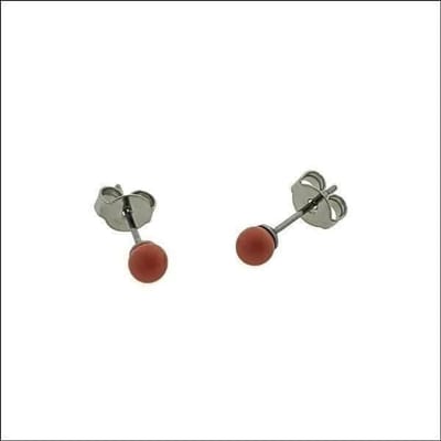 Aramat Jewels | Oorbellen | Oranje Stalen Bolletjes Oorbellen | | | | | | Kinderen, Volwassenen | Verkleurd niet