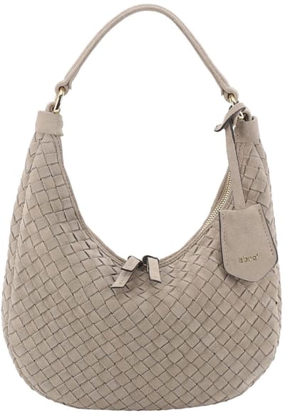 abro schoudertas Leather Suede Weaving Hobo Bag Nana Mini Siena Taupe