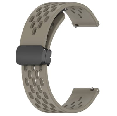mijnSOS®- Horlogeband- Comfort- 22mm- Magneetsluiting- Taupe- grijsbruin- Premium- Plus- Smart-Universeel