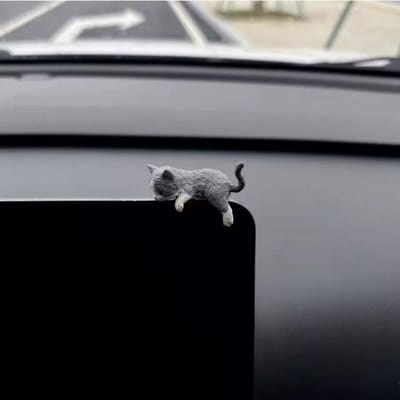Décoration de chat mignon, ornements de console centrale de voiture, figurine d'action de chaton, décoration de rétroviseur de tableau de bord automatique, accessoires de voiture créatifs