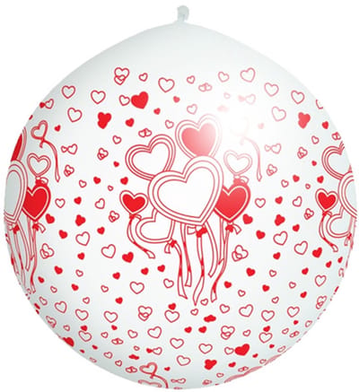 Partydeco - Grote ballon met hartjes