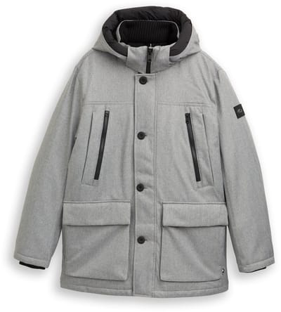Tom Tailor - Arctic parka met afneembare capuchon - Maat XXL - grey melange herringbone