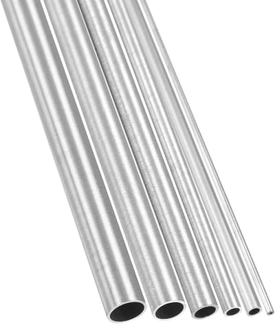 Set van 6 RVS Buizen 304 (1mm-6mm AD x 0.3mm/0.4mm Wand D x 300mm L) - Rechte Slangen voor Huishoudelijke Apparaten, Verbindingen en Klussen