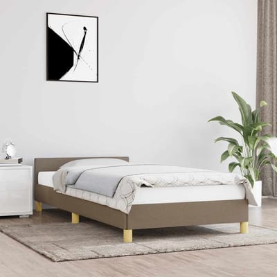 vidaXL - Bedframe - met - hoofdeinde - zonder - matras - 80x200 - cm - stof - taupe