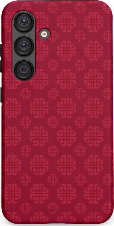 Casetastic Hoesje Geschikt voor Samsung S25 - Stijlvolle Beschermende Duo-layer Case - Oosters Rood