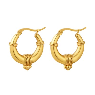 Bijoutheek Oorringen Bali Hoop Rope Large Goud 0289794-188