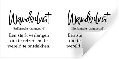 Muurstickers - Sticker Folie - Spreuken - Quotes - Een sterk verlangen om te reizen - Wanderlust - 40x20 cm - Plakfolie - Muurstickers Kinderkamer - Zelfklevend Behang - Zelfklevend behangpapier - Stickerfolie