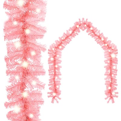 vidaXL - Kerstslinger - met - LED-lampjes - 10 - m - roze